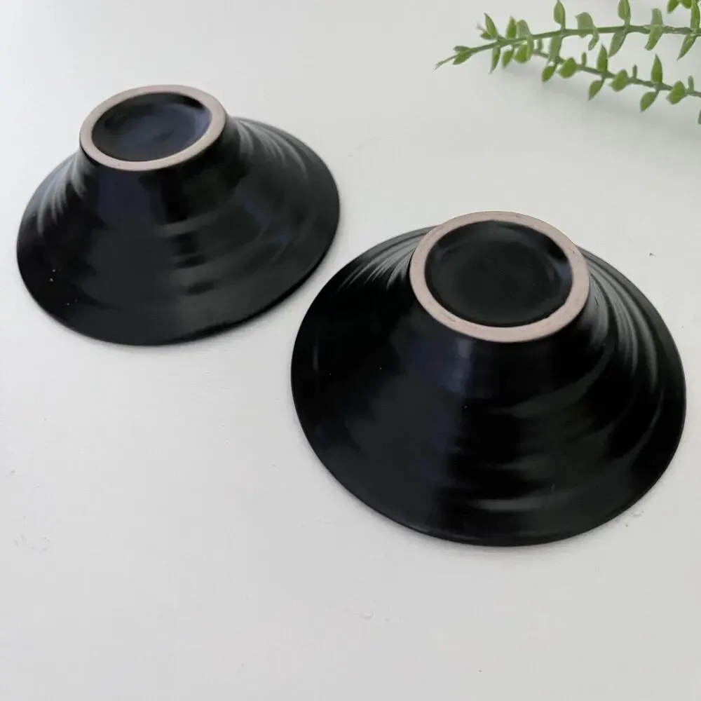 (2) Pier 1 Votive Candle Holder Handpainted Organic Abstract Asian Brown Leaves